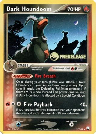 Dark Houndoom - 37/109 (Prerelease) 37 - Nintendo Promos Holofoil