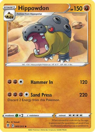 Hippowdon 85/203 - Evolving Skies Reverse Holofoil