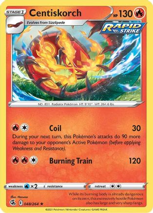 Centiskorch (48) 48/264 - SWSH08 Fusion Strike Reverse Holofoil