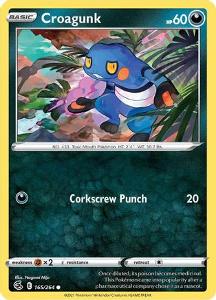 Croagunk 165/264 - SWSH08 Fusion Strike Reverse Holofoil