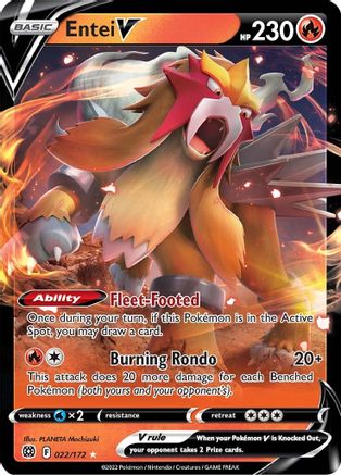 Entei V 22/172 - Brilliant Stars Holofoil