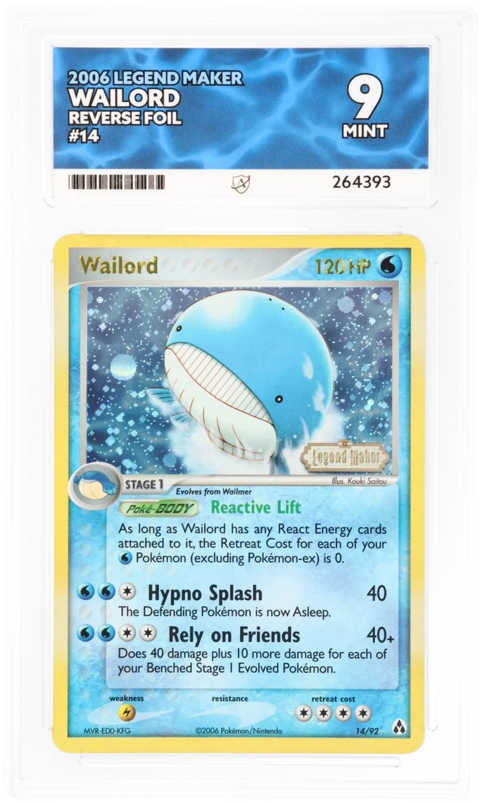 Wailord 14/92 Reverse Foil - ACE 9 - Legend Maker
