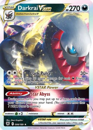 Darkrai VSTAR 99/189 - SWSH10 Astral Radiance Holofoil