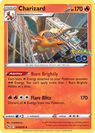 Charizard 10/78 - Pokemon GO Reverse Holofoil