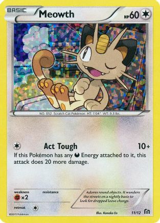 Meowth - 11/12 11/12 - McDonalds Promos 2016 Holofoil