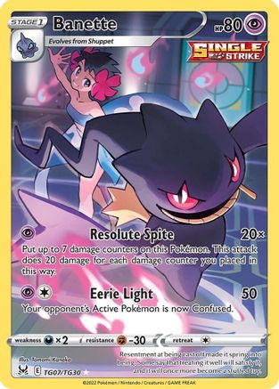 Banette TG07/30 - SWSH11 Lost Origin Trainer Gallery Holofoil