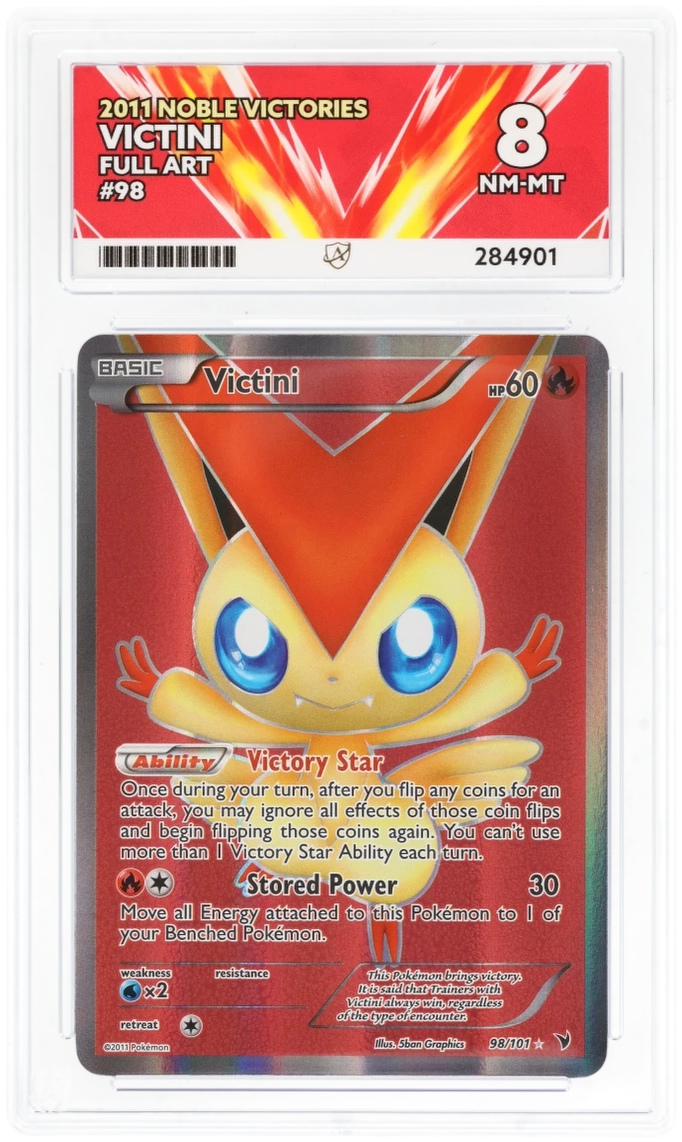 pokemon cards with connecting art Victini Full Art 98/101 - Ace 8