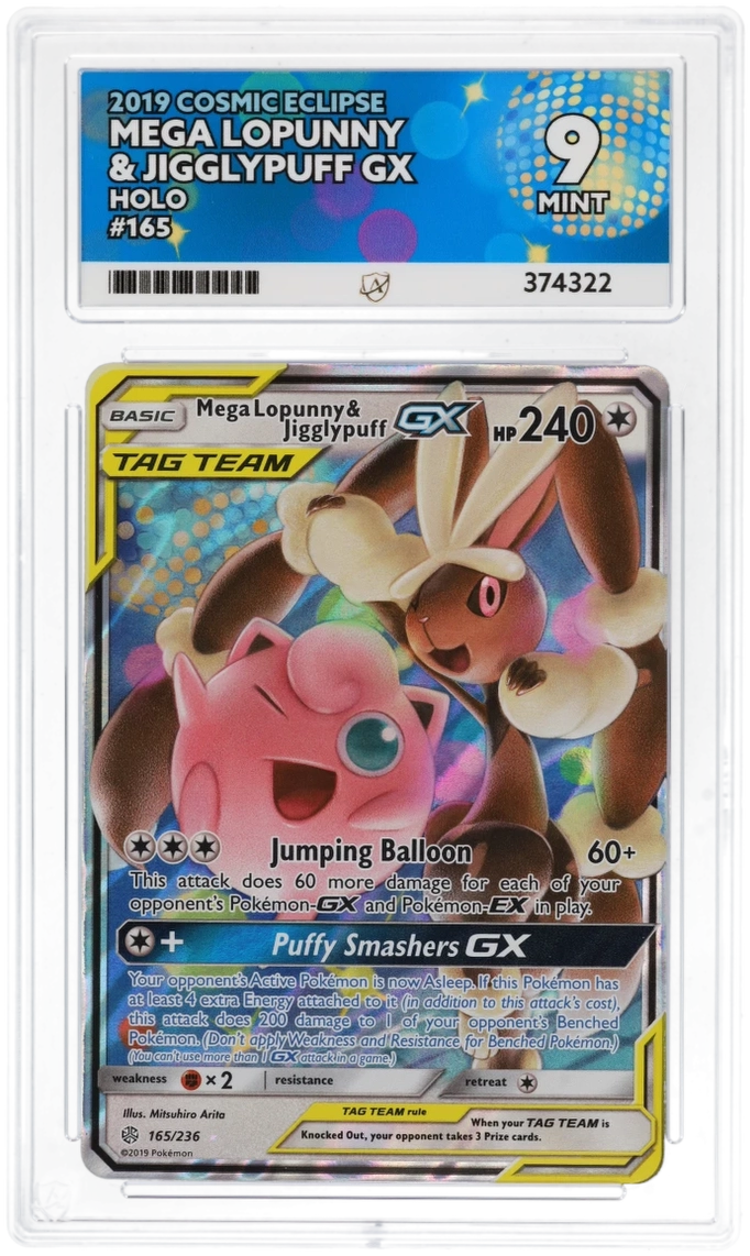 Mega Lopunny & Jigglypuff GX Holo 165 - Ace 9 - Cosmic Eclipse