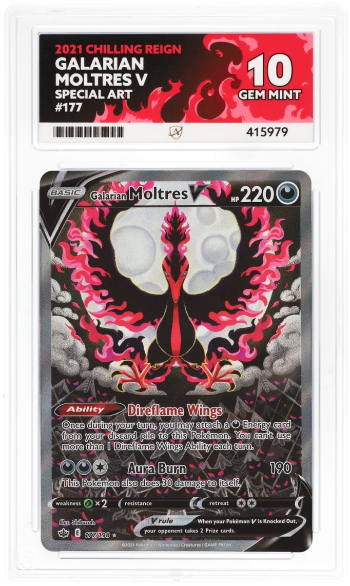 Galarian Moltres V 177 - Ace 10 - Chilling Reign