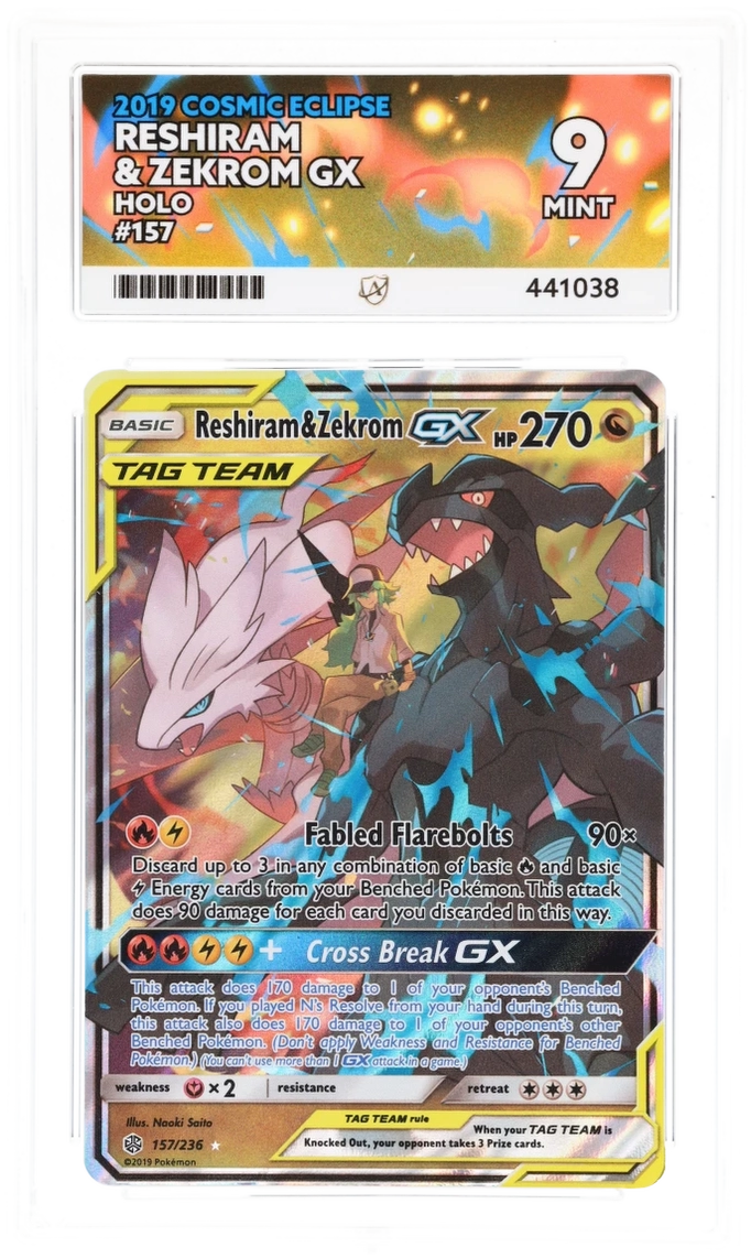 Reshiram & Zekrom GX Holo 157 - Ace 9 - Cosmic Eclipse