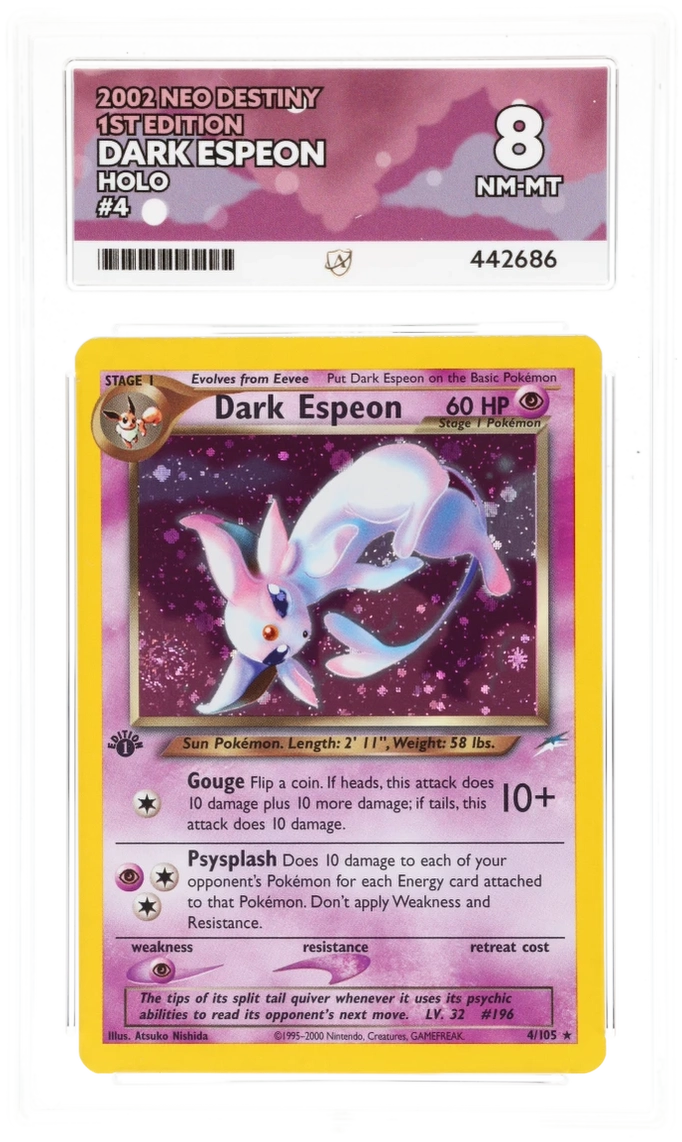 Dark Espeon Holo 4/105 - Ace 8 - 1st Edition Neo Destiny
