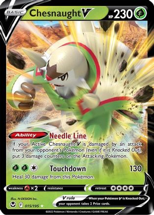 Chesnaught V 15/195 - SWSH12 Silver Tempest Holofoil