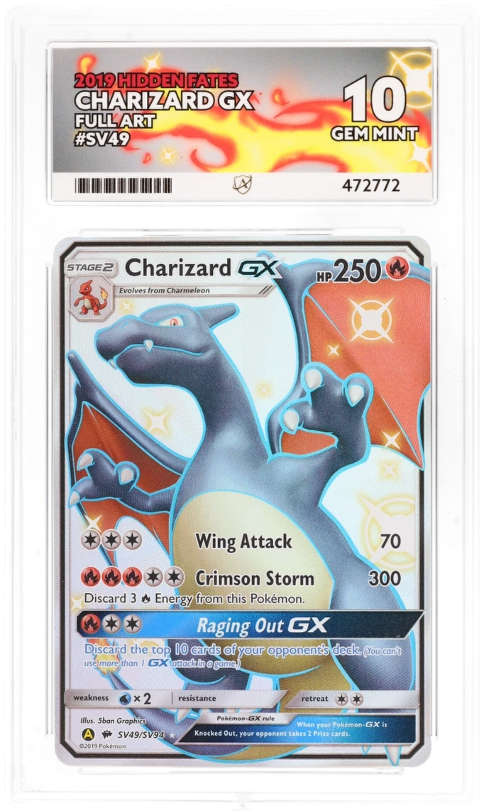 hidden fates pokemon cards Charizard GX SV49 - Ace 10