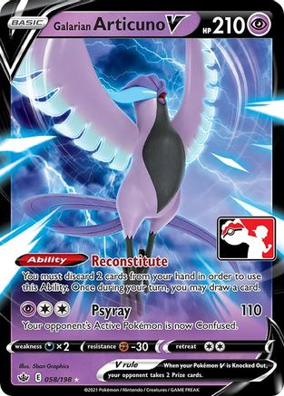 Galarian Articuno V 58 - Prize Pack Series Cards Holofoil
