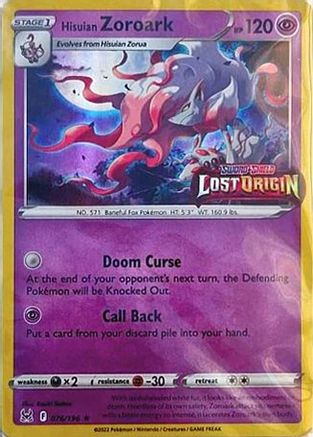Hisuian Zoroark - 076/196 (Lost Origin Stamp) 76 - Miscellaneous Cards & Products Holofoil