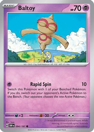 Baltoy 94 - SV03 Obsidian Flames Reverse Holofoil