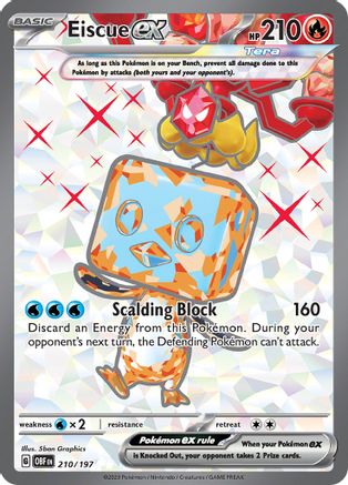 Eiscue ex - 210-197 210 - SV03 Obsidian Flames Holofoil