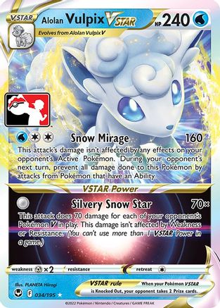Alolan Vulpix VSTAR 34 - Prize Pack Series Cards Holofoil