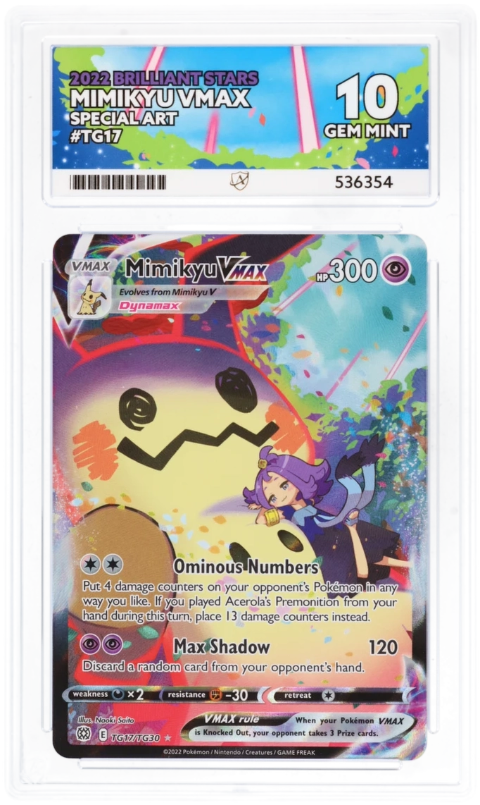 ACE 10 - Mimikyu VMAX - TG17/TG30 - Brilliant Stars - Pokemon PokeRand ACE 10 - Mimikyu VMAX - TG17/TG30 - Brilliant Stars - Pokemon PokeRand