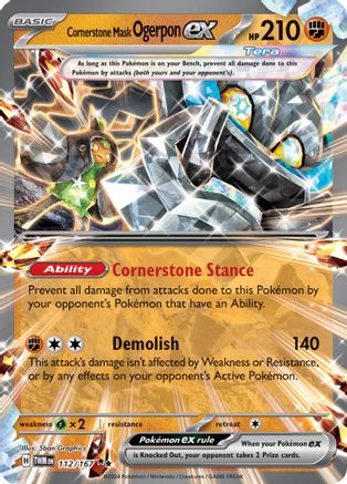 Cornerstone Mask Ogerpon ex - 112/167 112 - SV06 Twilight Masquerade Holofoil