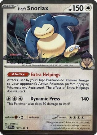 Hop's Snorlax - 117/159 (Cosmos Holo) 117 - SV09 Journey Together Holofoil