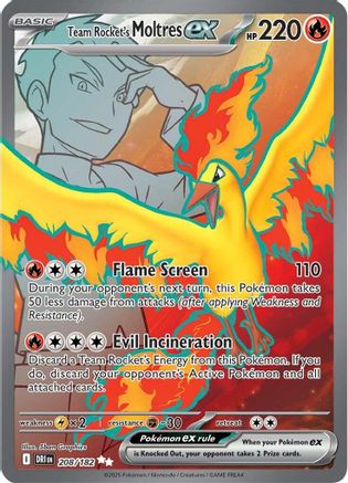 Team Rocket's Moltres ex - 208/182 208 - SV10 Destined Rivals Holofoil