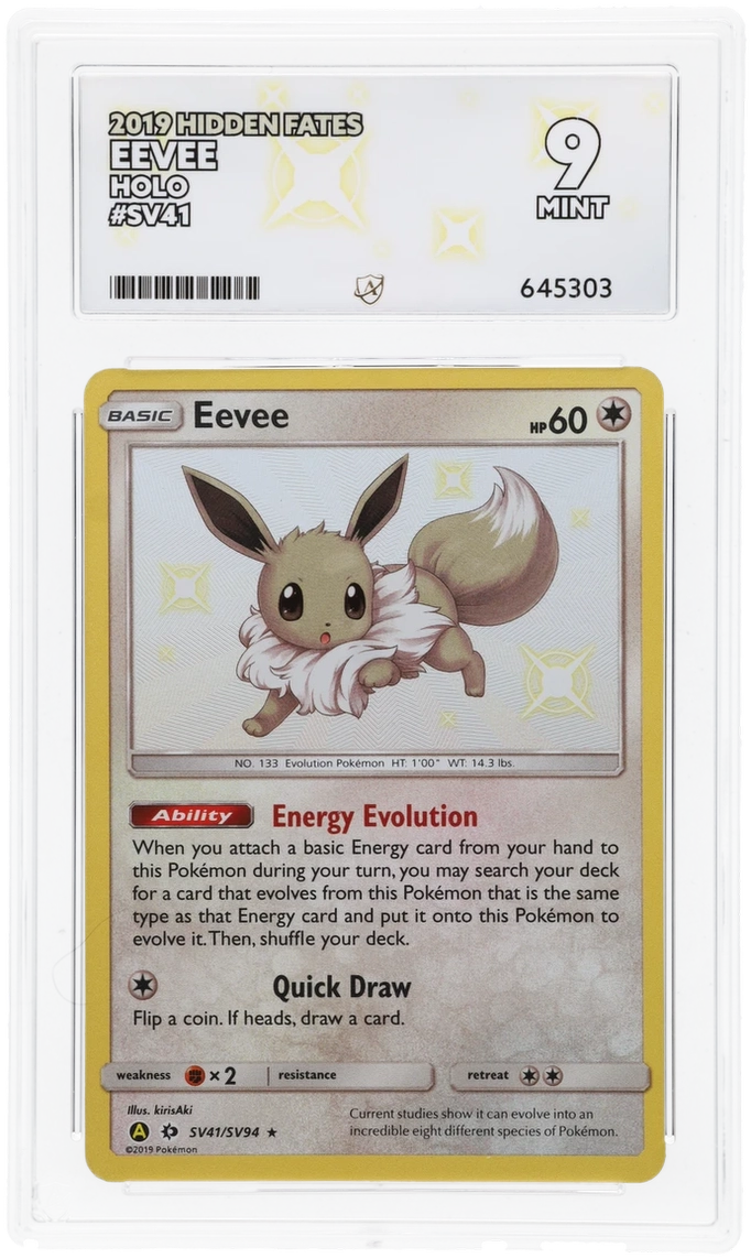 eevee pokemon card 2019 ACE 9 - - SV41/SV94 - Hidden Fates Age Group Jim Hawkins 109/204 - Quantity:1x Specific Card (Message) Tatsugiri geeksstop