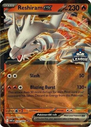 Reshiram ex (Great Ball League) 20 - League & Championship Cards Holofoil