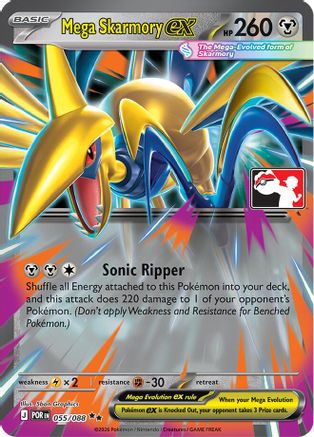Mega Skarmory ex - 055/088 55 - Prize Pack Series Cards Holofoil