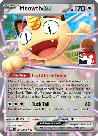 Meowth ex - 062/088 62 - Prize Pack Series Cards Holofoil
