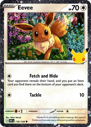 Eevee - 116/128 (30th Celebration) 116 - Blister Exclusives Holofoil