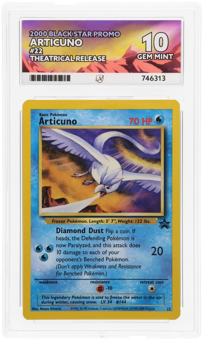 ACE 10 - Articuno - 22 - Black Star Promo - Theatrical Release - Pokemon