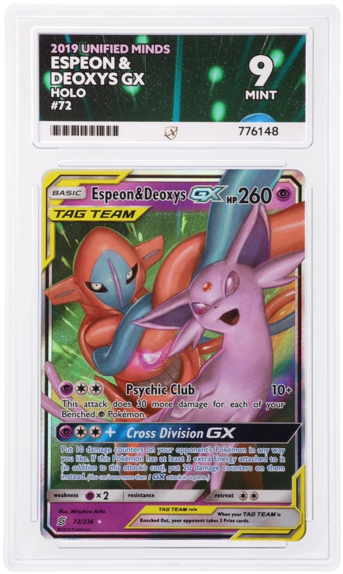 Espeon & Deoxys GX Holo 72/236 - Ace 9 - 2019 Unified Minds