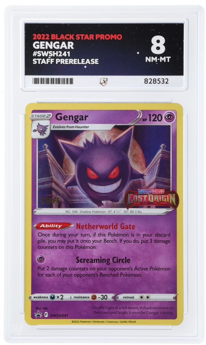 Gengar SWSH241 - Ace 8 - Staff Pre Release Promo Lost Origin PokeRand Gengar SWSH241 - Ace 8 - Staff Pre Release Promo Lost Origin PokeRand