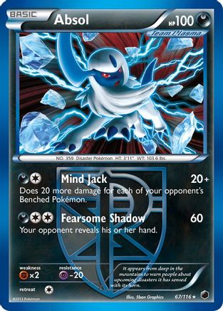 pokemon team plasma card Absol (Team Plasma) 67/116