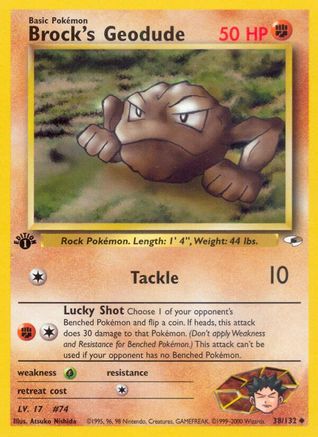 Brock's Geodude (38) 38/132 - Gym Heroes 1st Edition