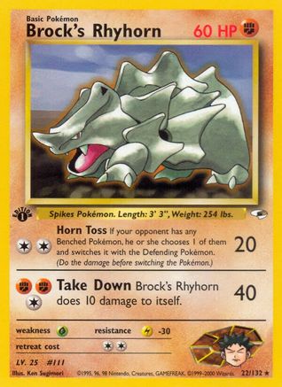 Brock's Rhyhorn (22) 22/132 - Gym Heroes Unlimited