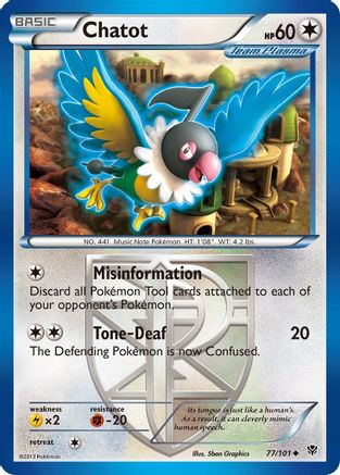 Chatot (Team Plasma) 77/101 - Plasma Blast Reverse Holofoil