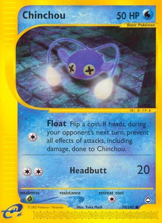 Chinchou (70) 70/147 - Aquapolis Reverse Holofoil