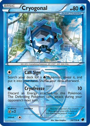 Cryogonal (Team Plasma) 30/116 - Plasma Freeze Reverse Holofoil