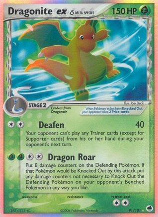 Dragonite ex (Delta Species) 91/101 - Dragon Frontiers Holofoil