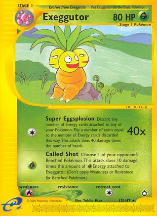 Exeggutor 12/147 - Aquapolis Reverse Holofoil PokeRand Exeggutor 12/147 - Aquapolis Reverse Holofoil PokeRand