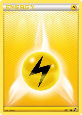 Lightning Energy 108/114 - Black and White Reverse Holofoil