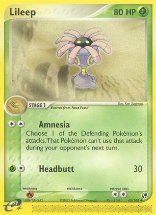 Lileep 43/100 - Sandstorm Reverse Holofoil