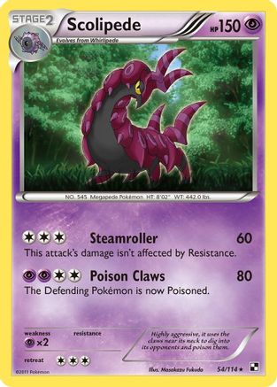 Scolipede 54/114 - Black & White Reverse Holofoil
