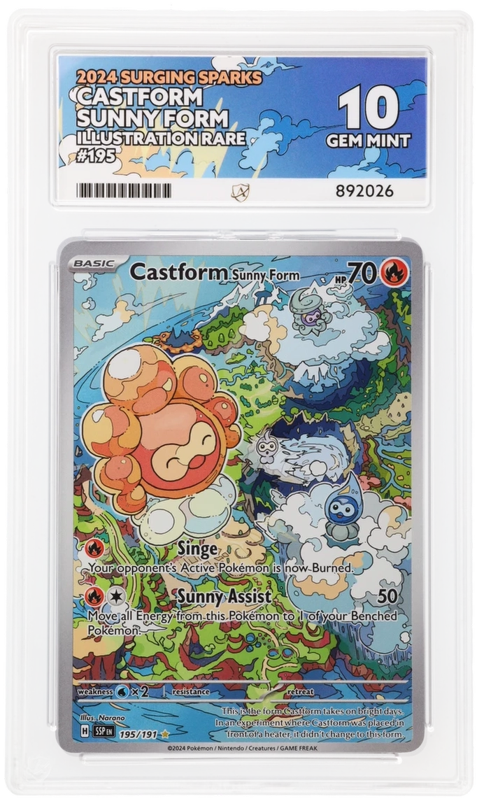 ACE 10 - Castform Sunny Form - 195/191 - Surging Sparks - Pokemon