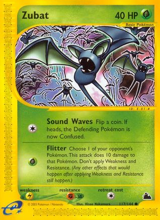 Zubat (117) 117/144 - Skyridge Reverse Holofoil
