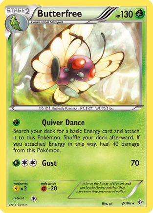 Butterfree 3/106 - XY Flashfire Reverse Holofoil