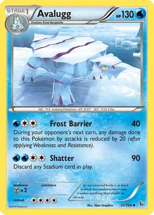 Avalugg 31/106 - XY Flashfire Reverse Holofoil