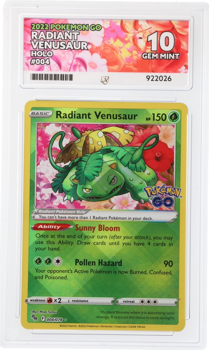 ACE 10 - Radiant Venusaur - 004/078 - Holo - 2022 Pokemon Go - Pokemon